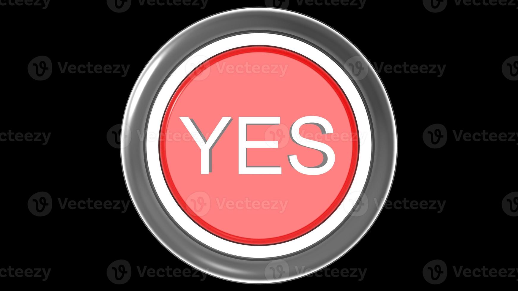 yes button red and white isolated 3d illustration render photo