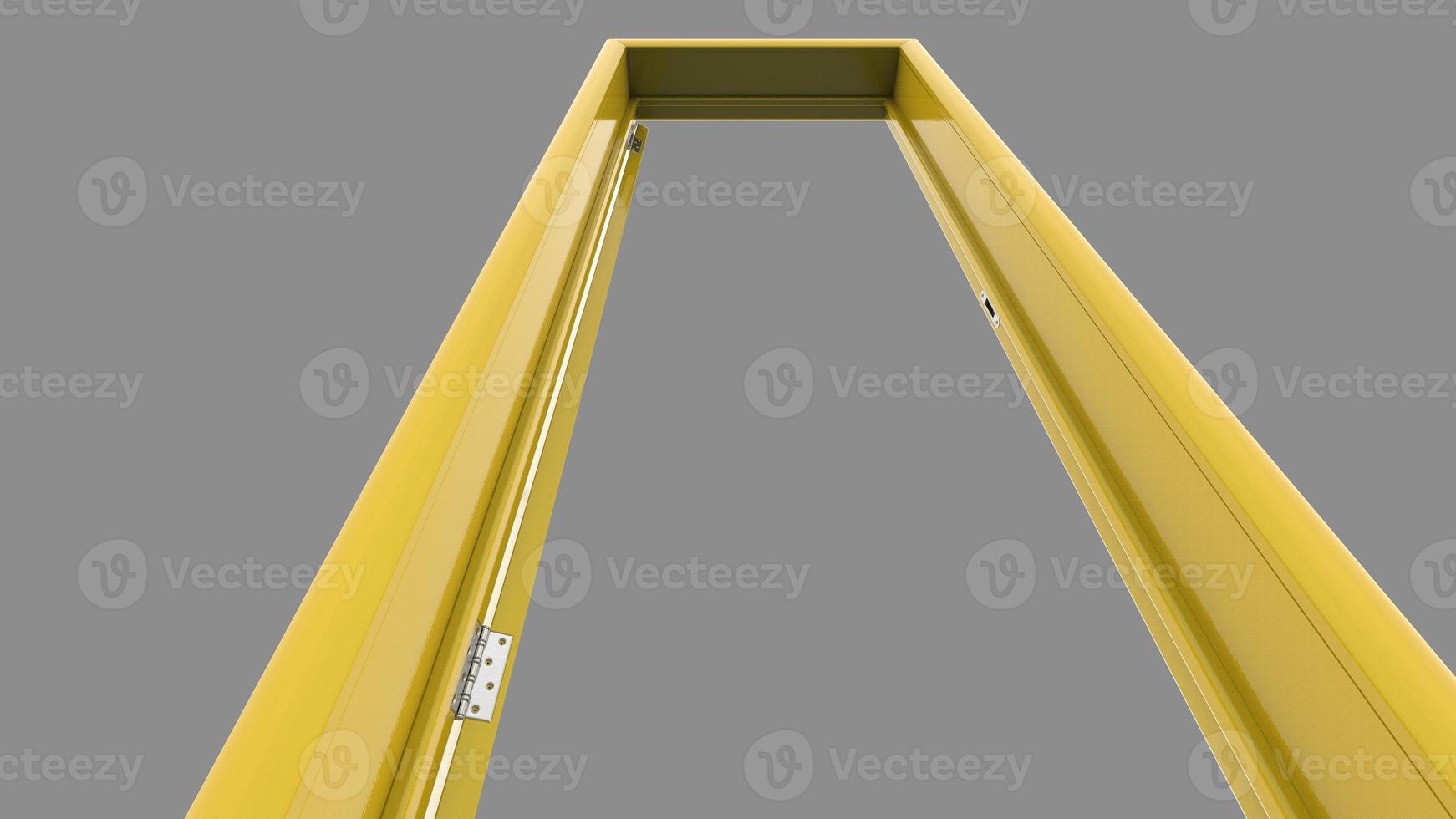 Set of different yellow door isolated 3d illustration render on empty background photo