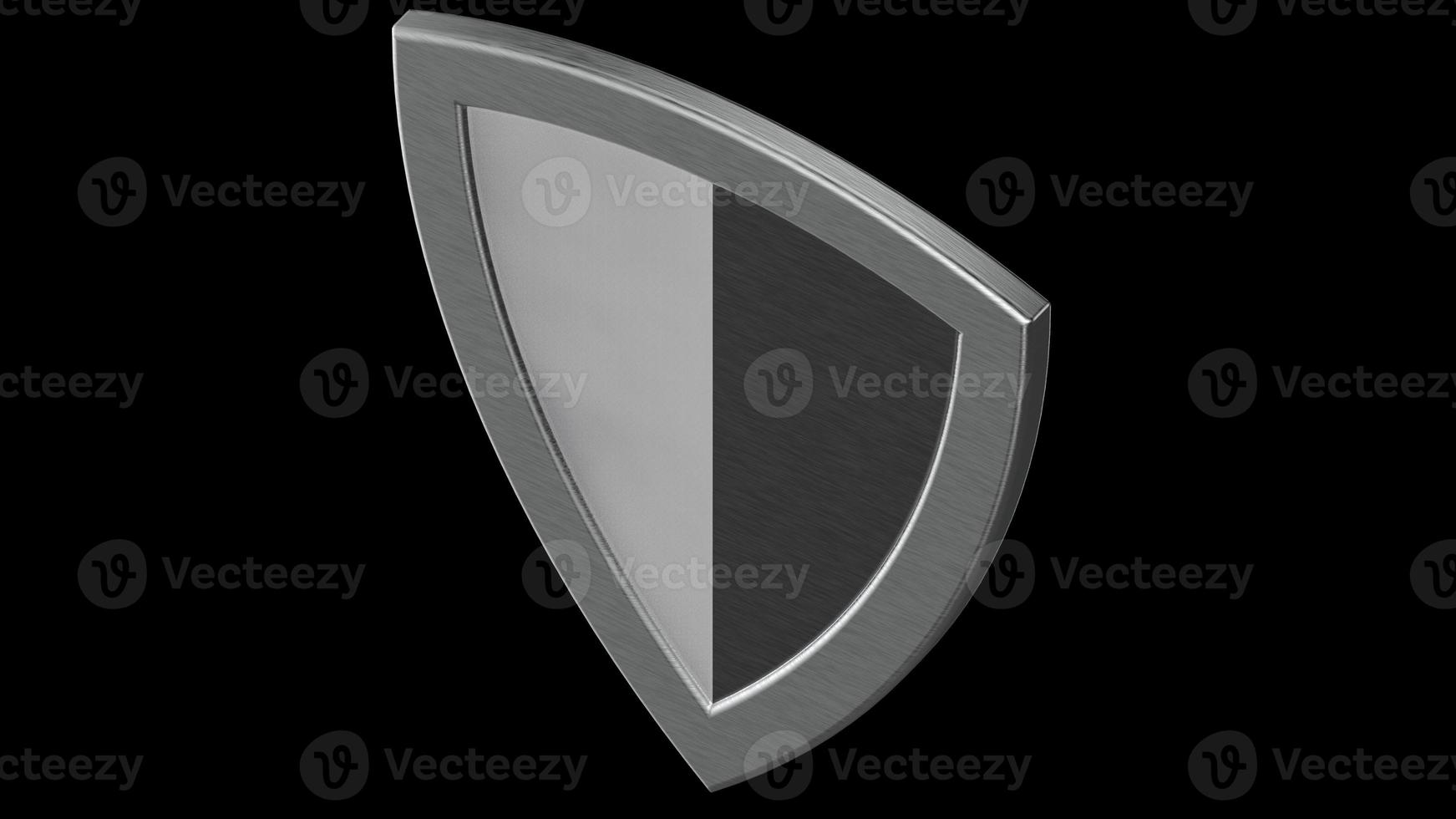 black white shield silver medieval 3d illustration render photo