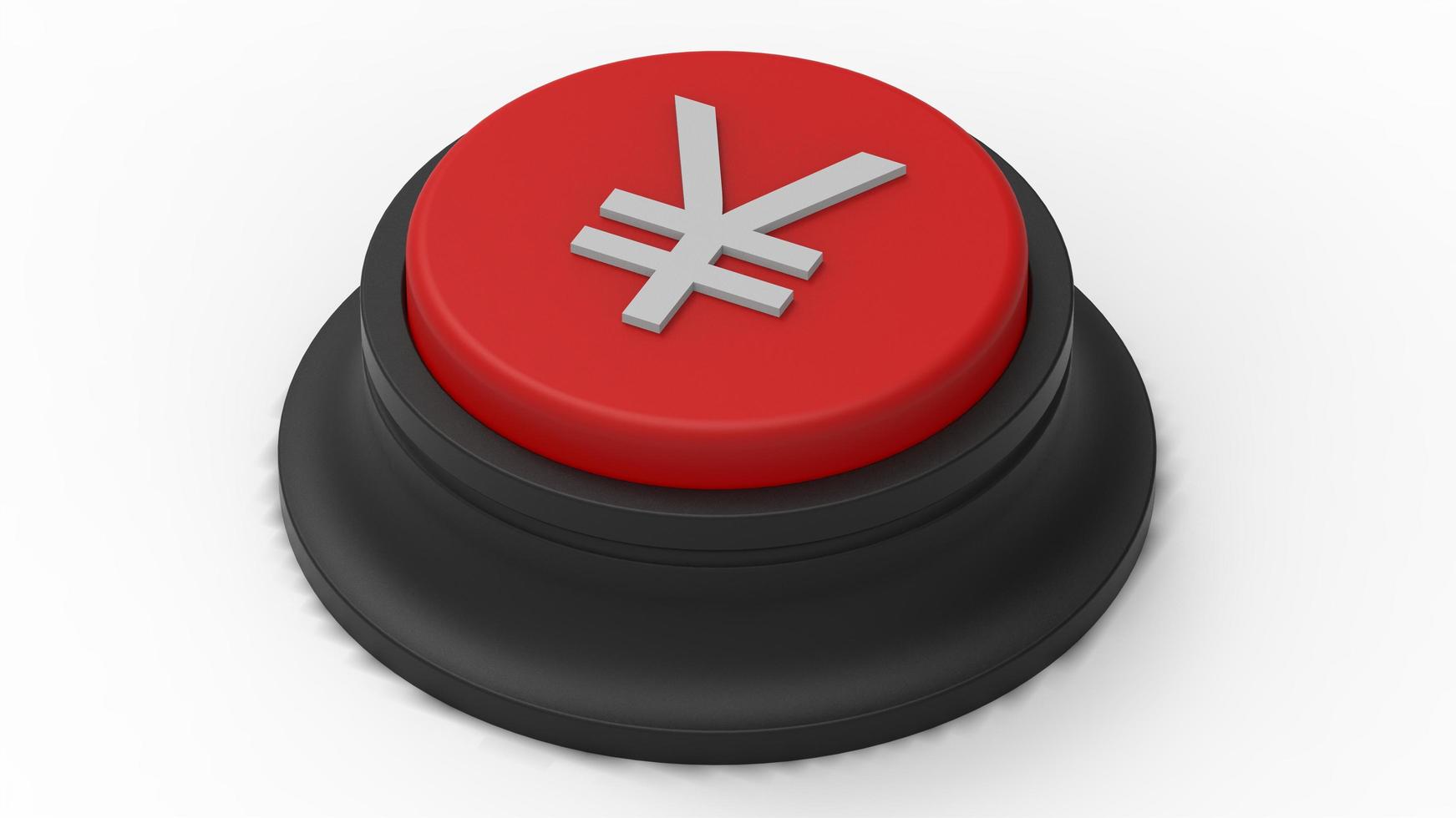 red button yuan yen isolated 3d illustration render photo