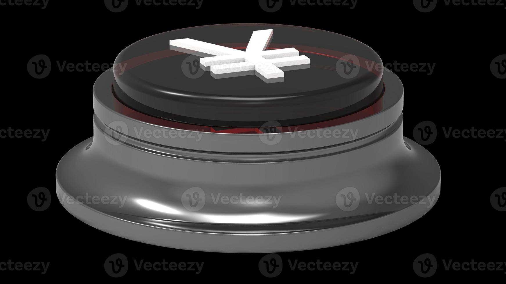 button yuan yen red and white isolated 3d illustration render photo