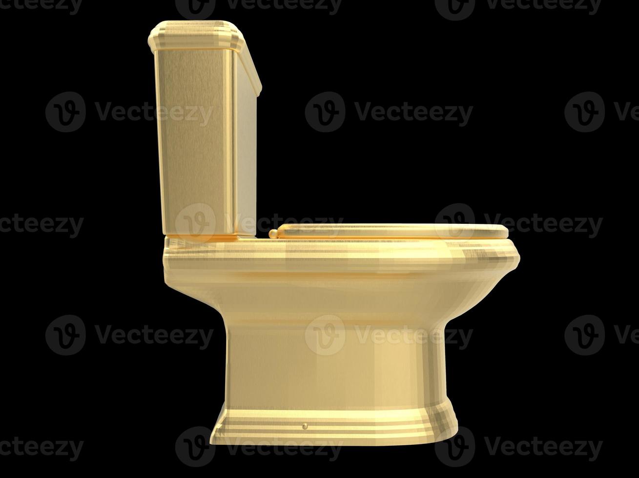 golden wc lavatory water closet 3d illustration photo