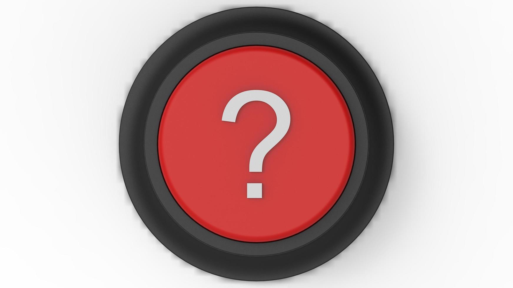 question mark red button isolated 3d illustration render photo