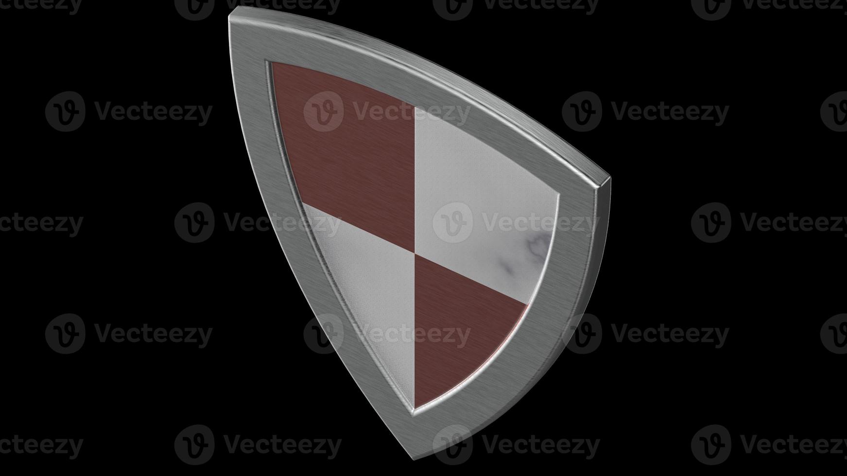 red shield silver medieval 3d illustration render photo