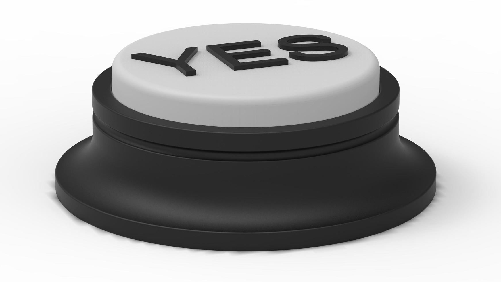 white yes button isolated 3d illustration render photo