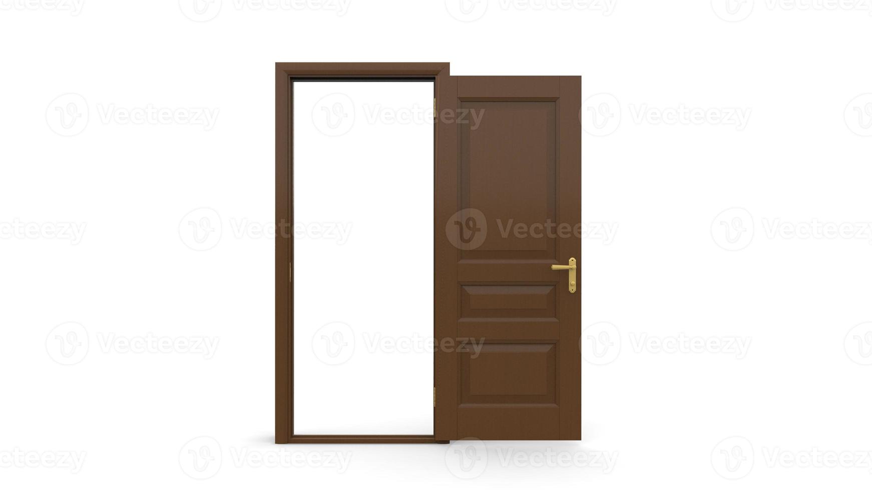 Set of different wood door isolated 3d illustration render on white background photo