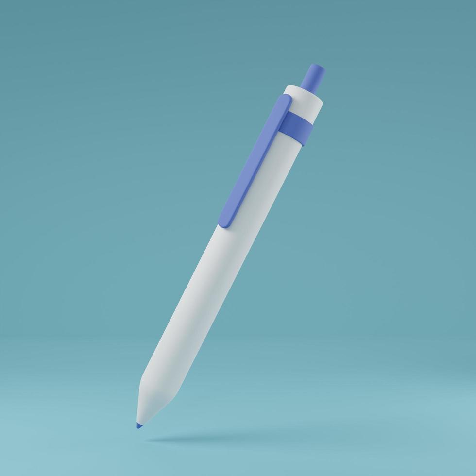 Minimal mechanical ballpoint pen 3D render illustration photo