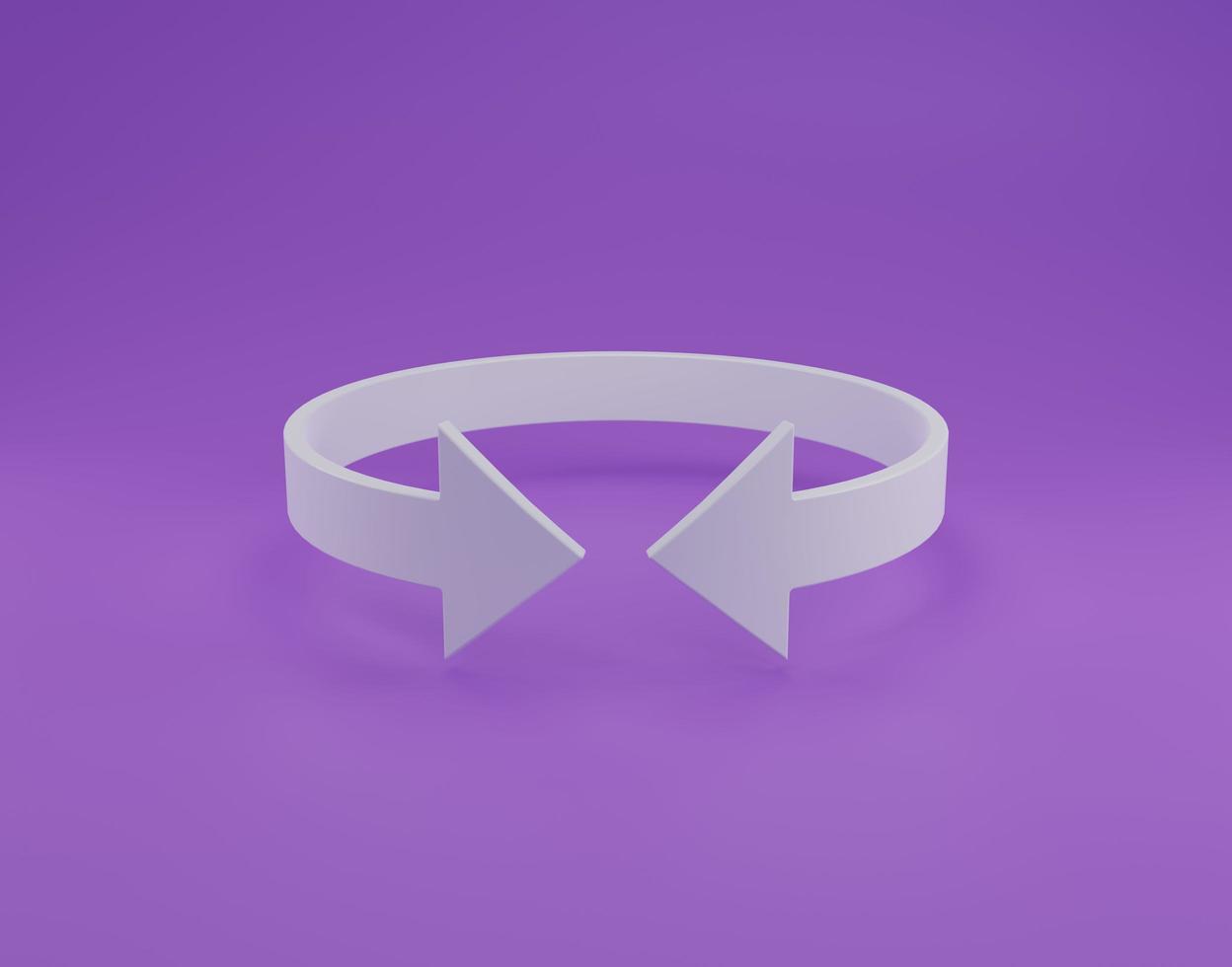 Minimal round rotation arrow icon 3D render illustration photo