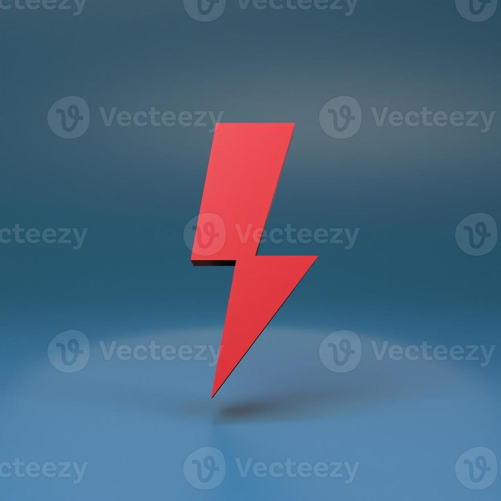 3d lightning bolt icon .3d render illustration photo