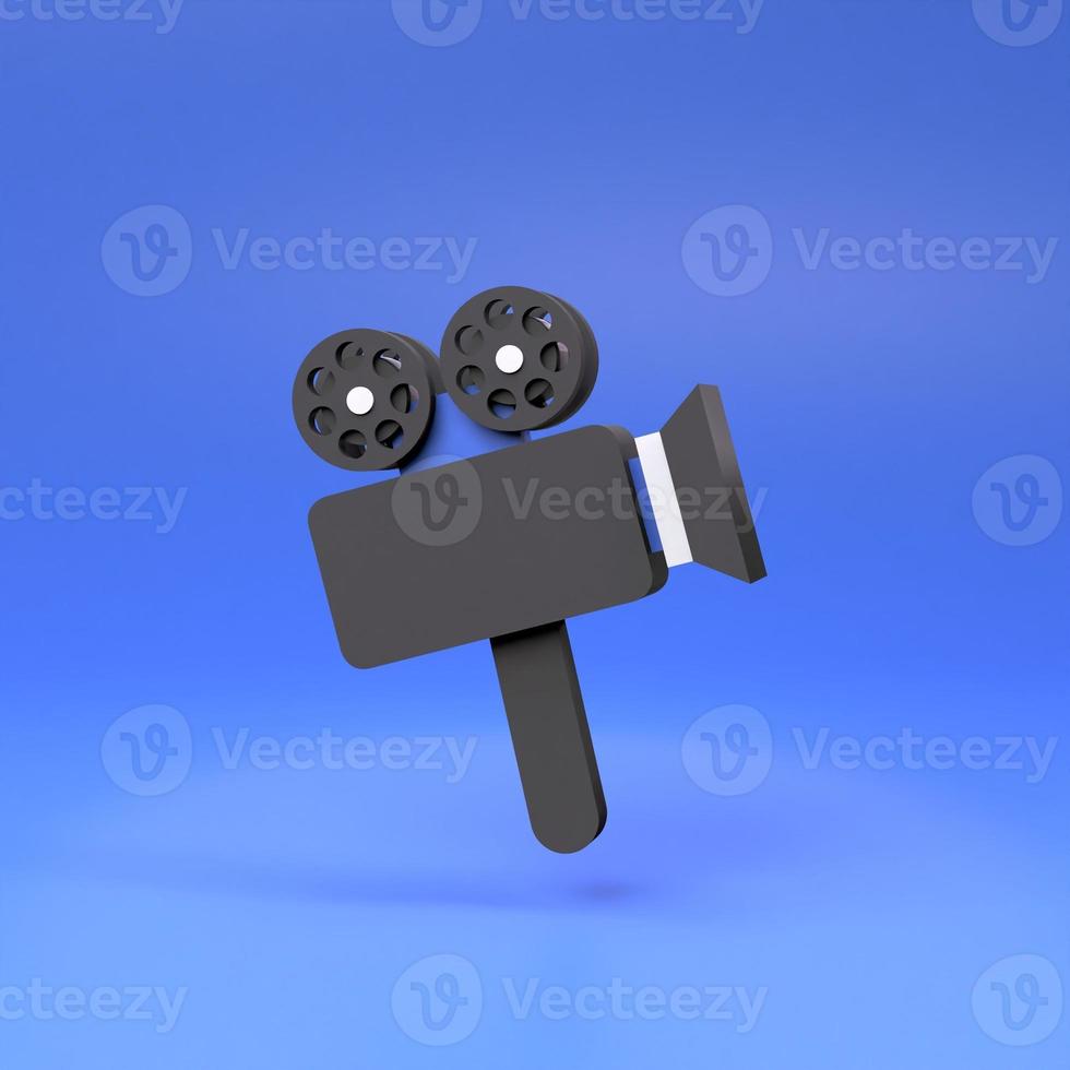 Video camera icon. 3d render illustration. photo