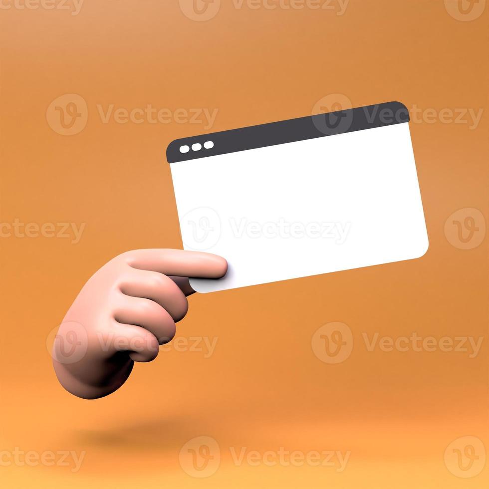 The hand is holding a file. 3D render illustration. photo