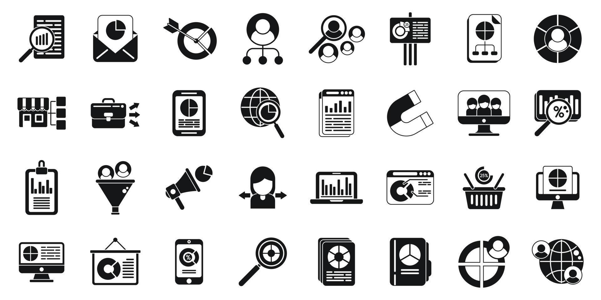 Market segmentation icons set simple vector. Customer audience vector