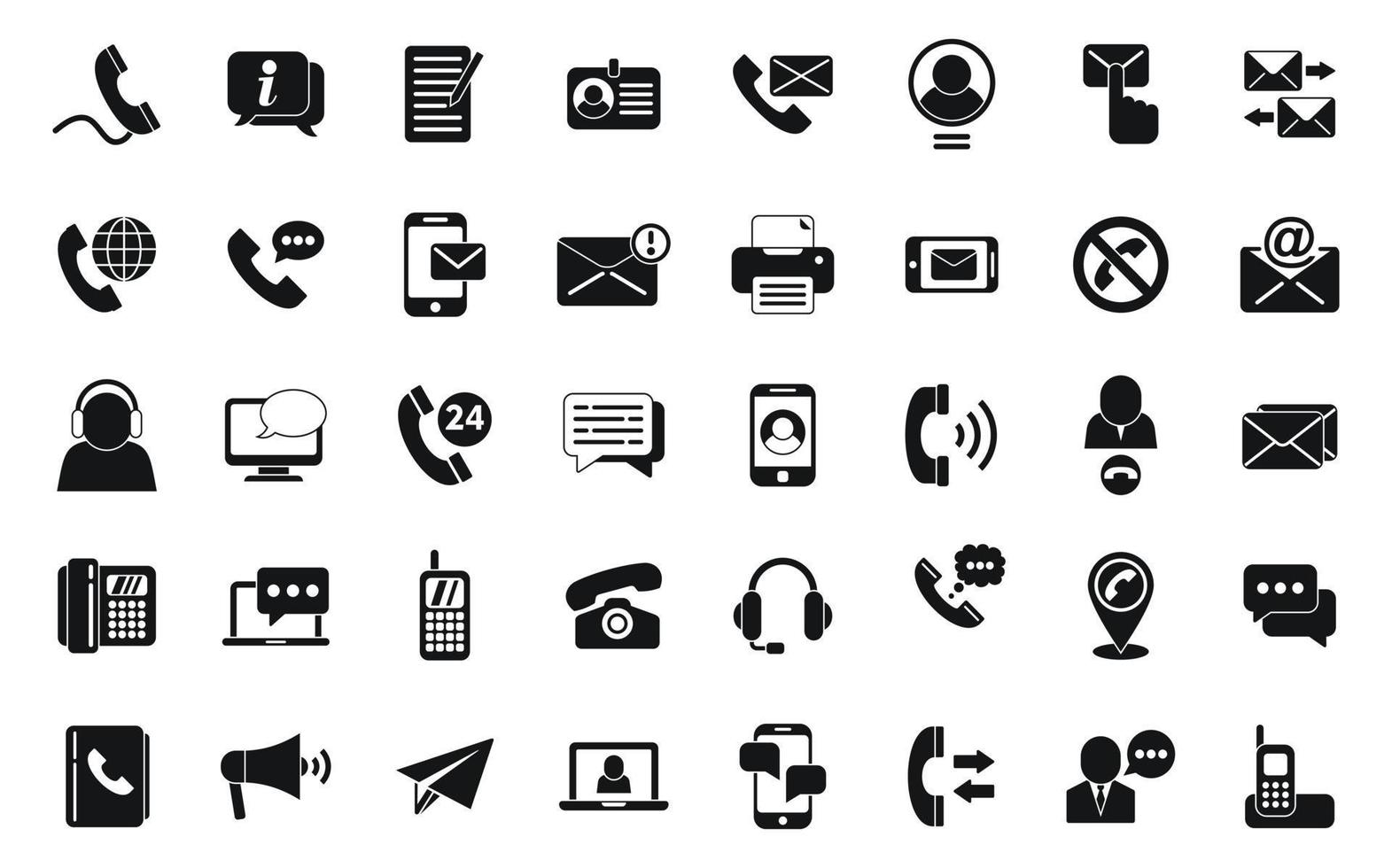 Contact us icons set simple vector. Button call vector