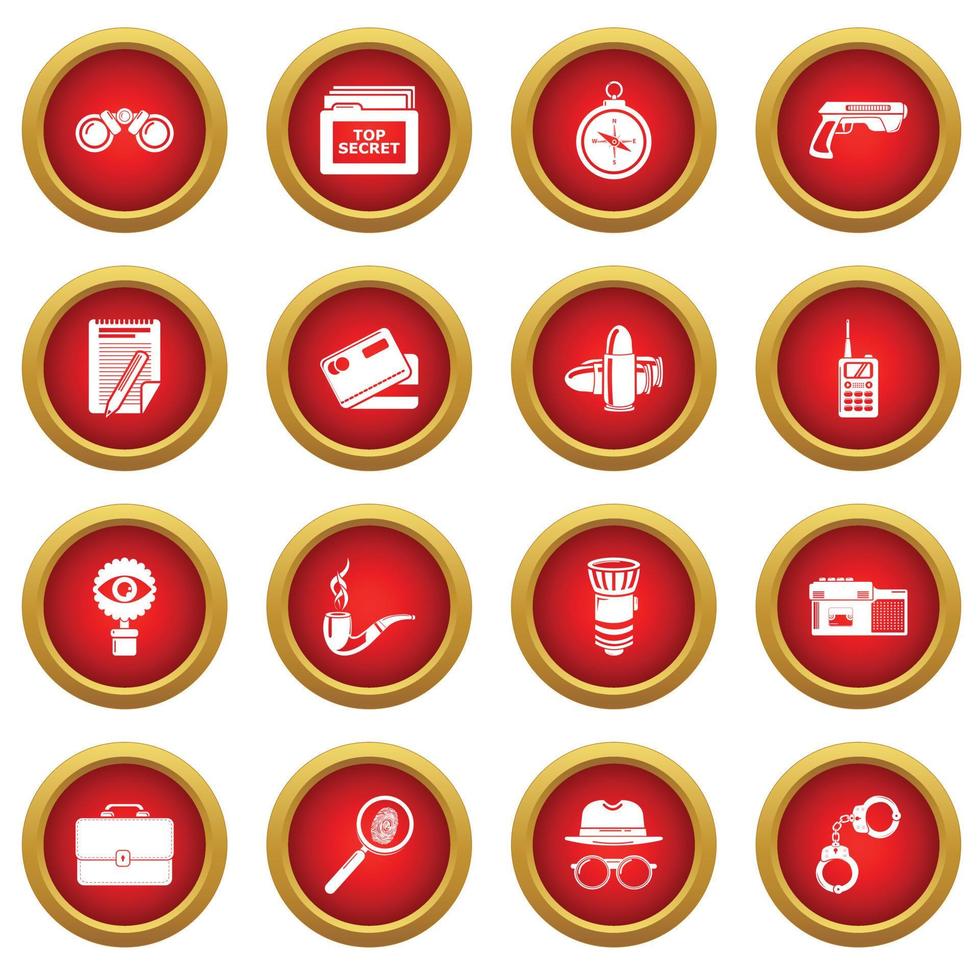 Spy icons set, simple style vector