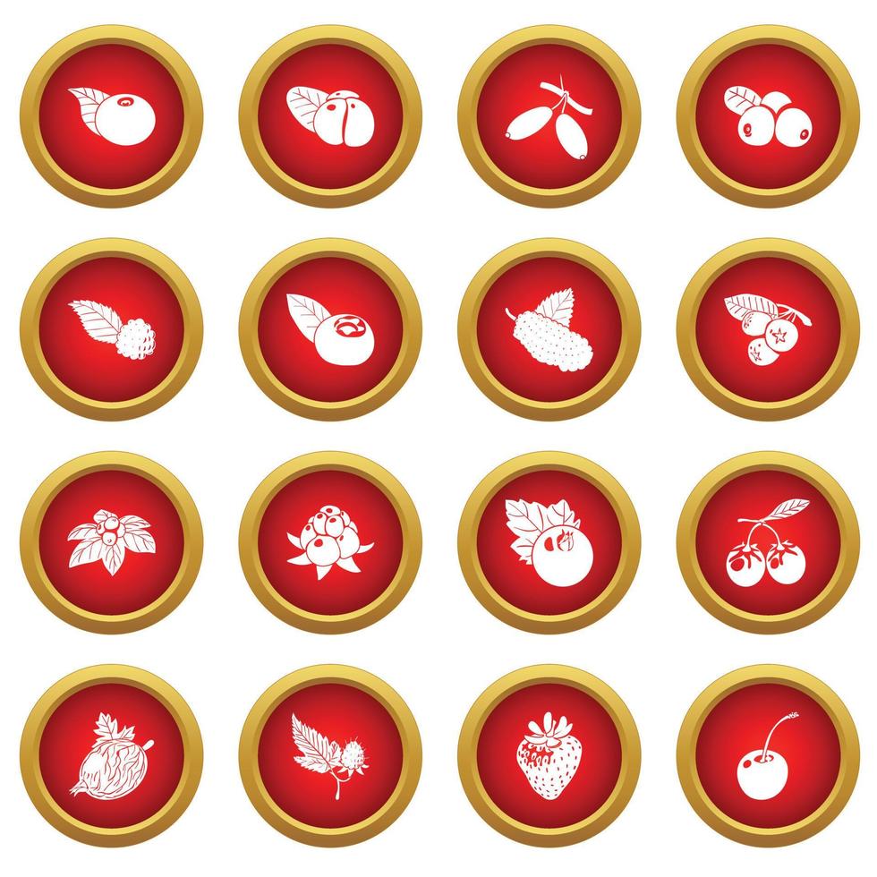 Berries icons set, simple style vector