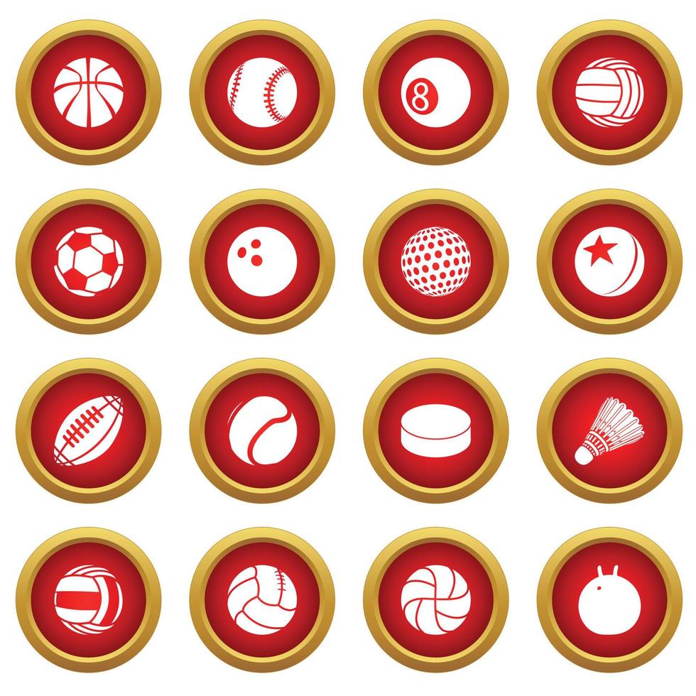 Sport balls icons set play types, simple style vector