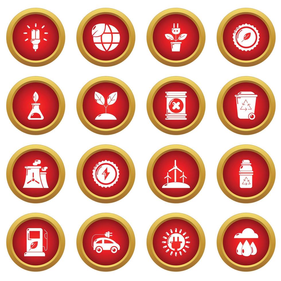 Ecology icons set, simple style vector