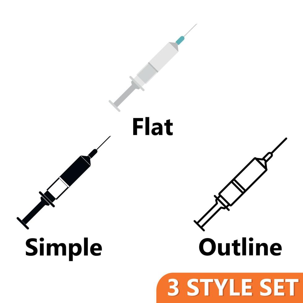 Syringe icons set vector