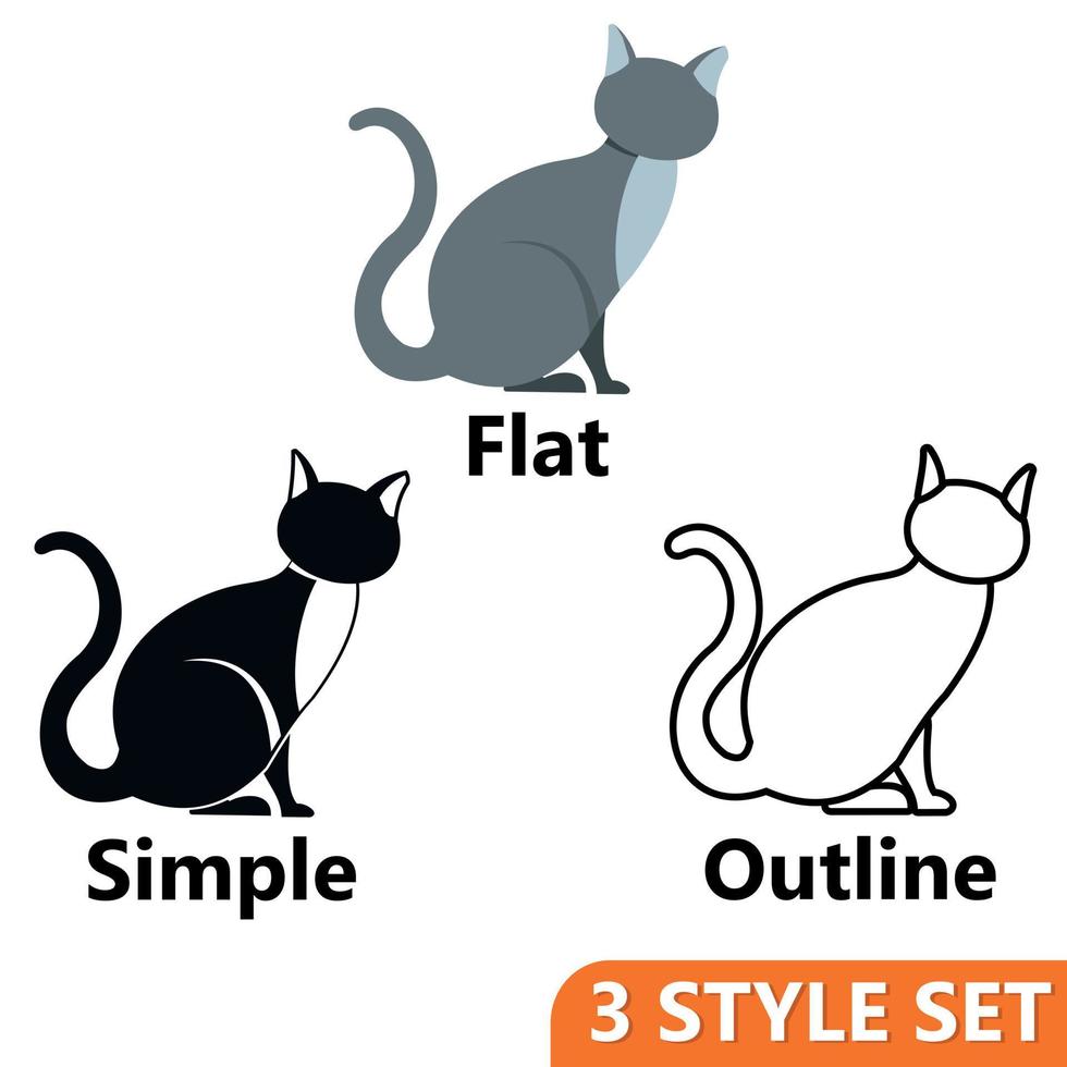 Cat icons set vector