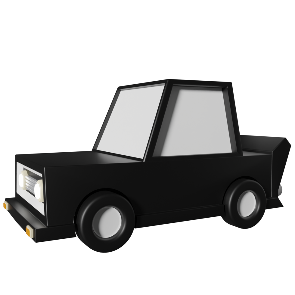 Ilustración de representación 3d de un coche lowpoly png