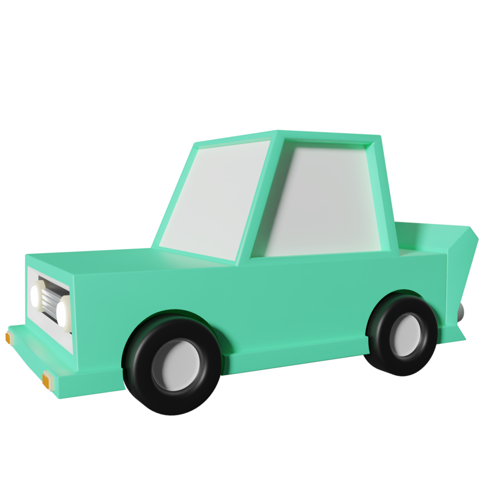 3D rendering illustration of a lowpoly car png