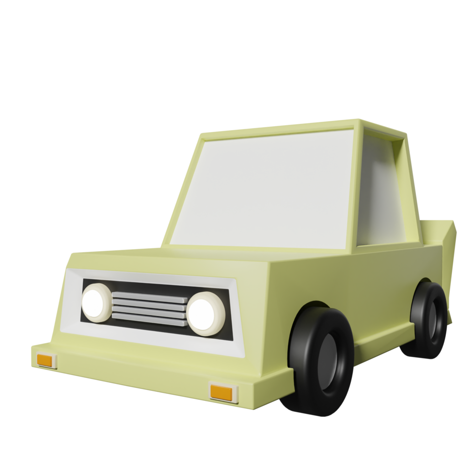 ilustração de renderização 3D de um carro lowpoly png