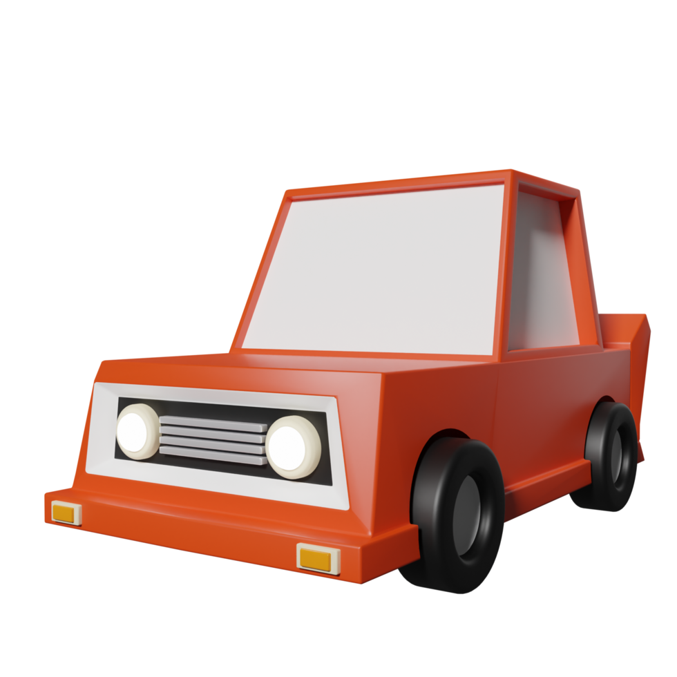 Ilustración de representación 3d de un coche lowpoly png