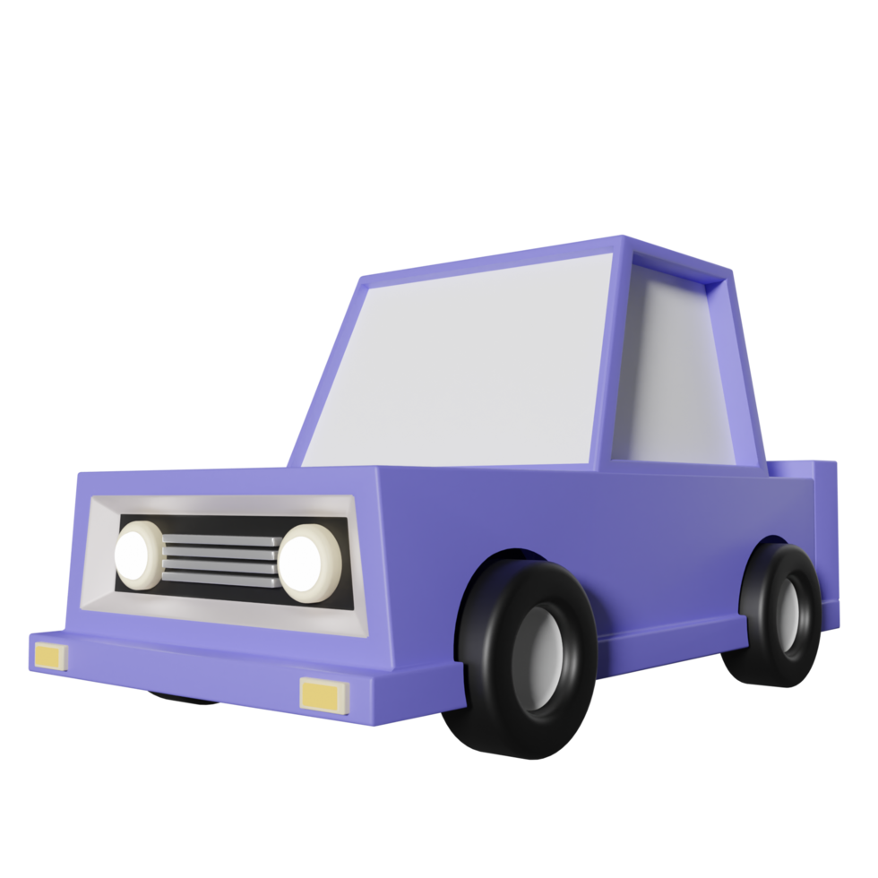 ilustração de renderização 3D de um carro lowpoly png