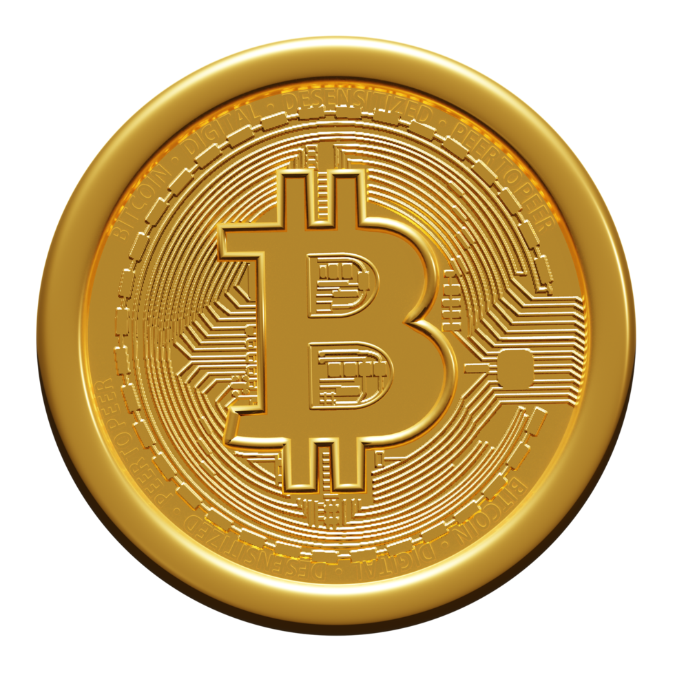 3d design bitcoin cryptocurrency white background png