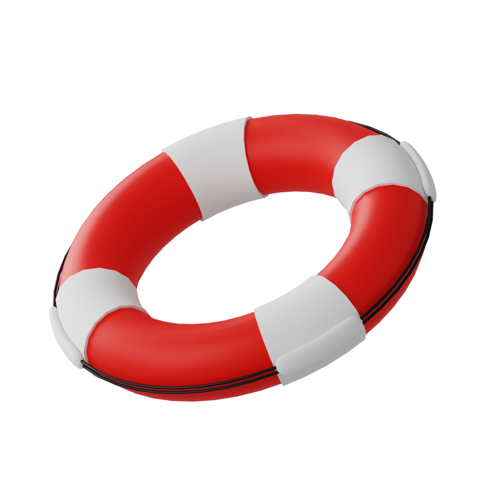 ícone de ilustração 3d de boia salva-vidas com tema de verão png