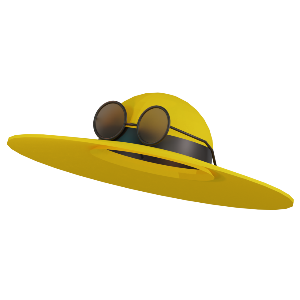 illustrazione 3d icona cappello da spiaggia e occhiali con tema estivo png