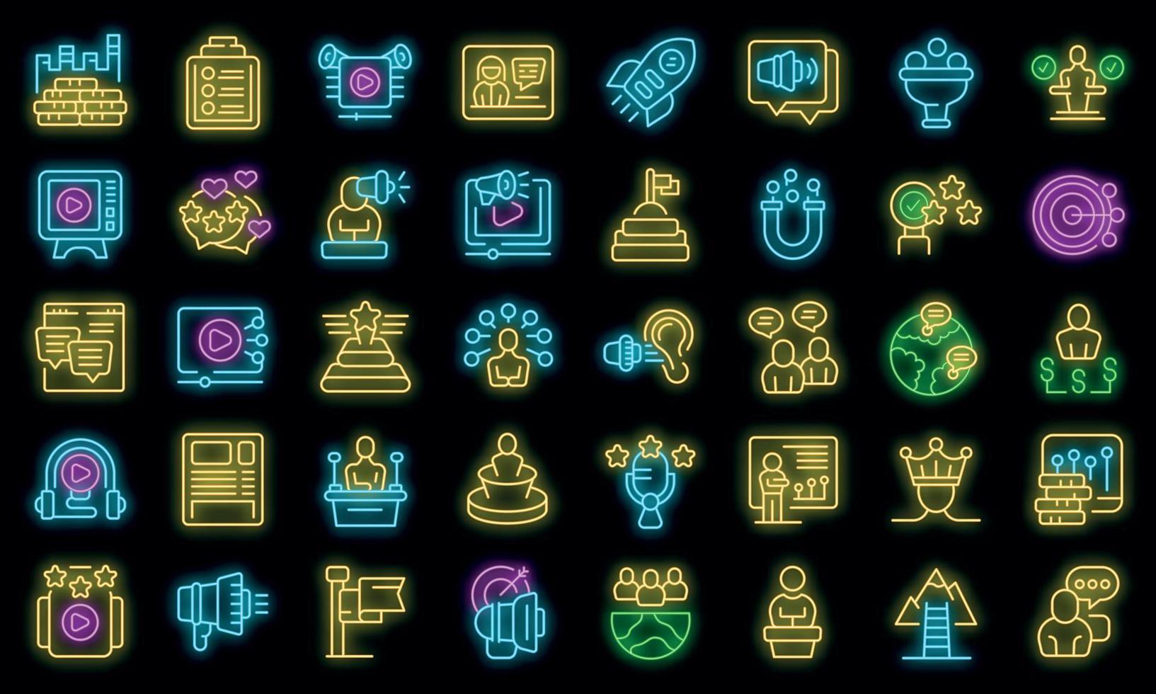 Key opinion leader icons set outline vector. Key strategy vector neon