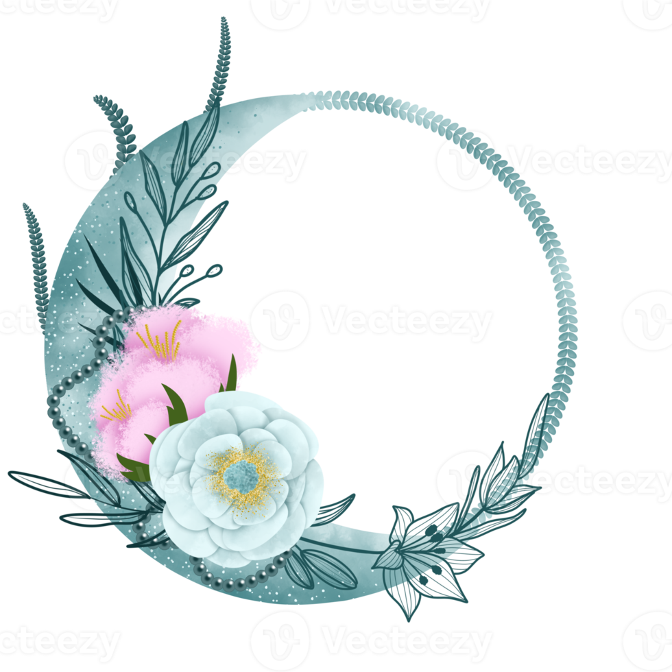 Bohong Moon Flower watercolor Illustration png