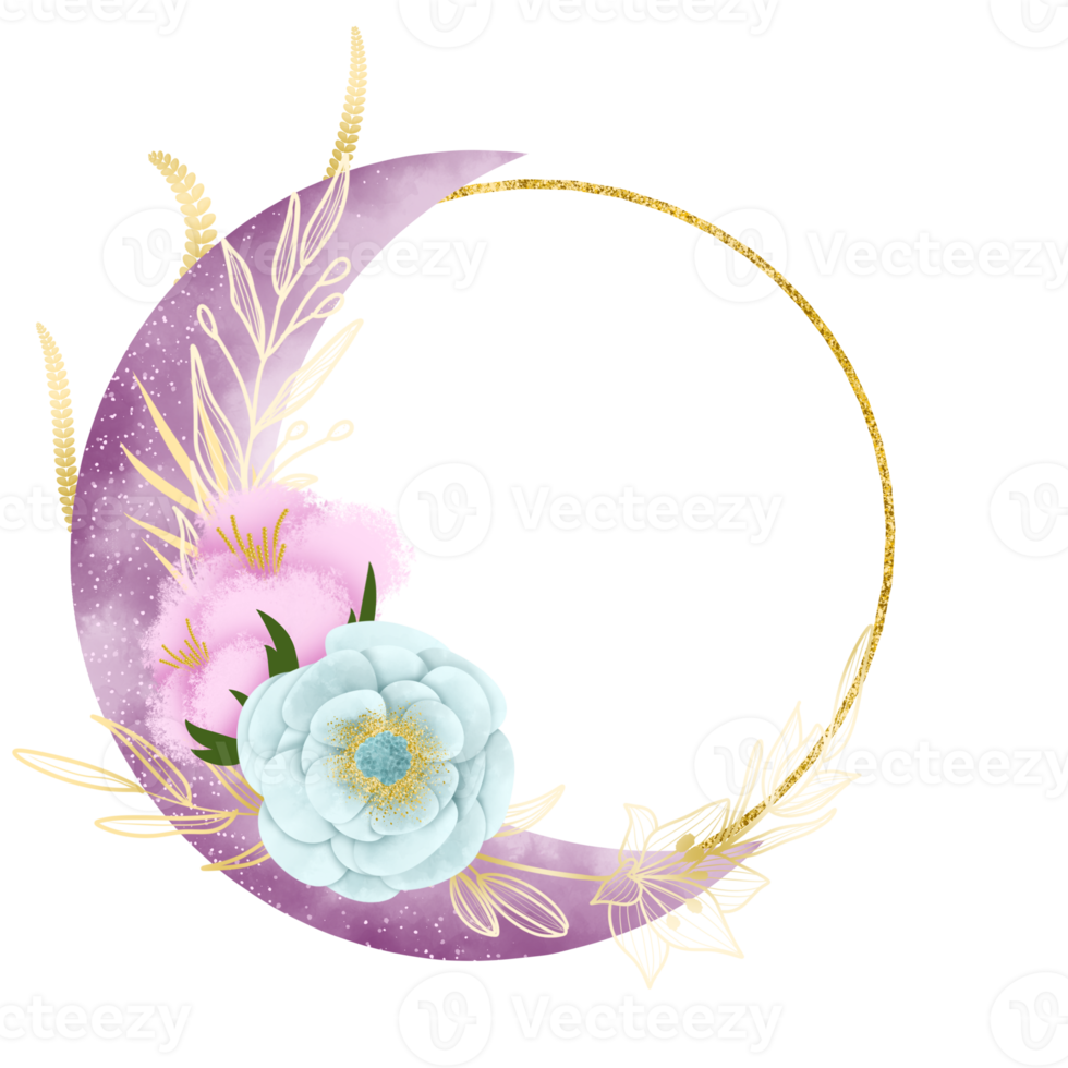Bohong Moon Flower watercolor Illustration png