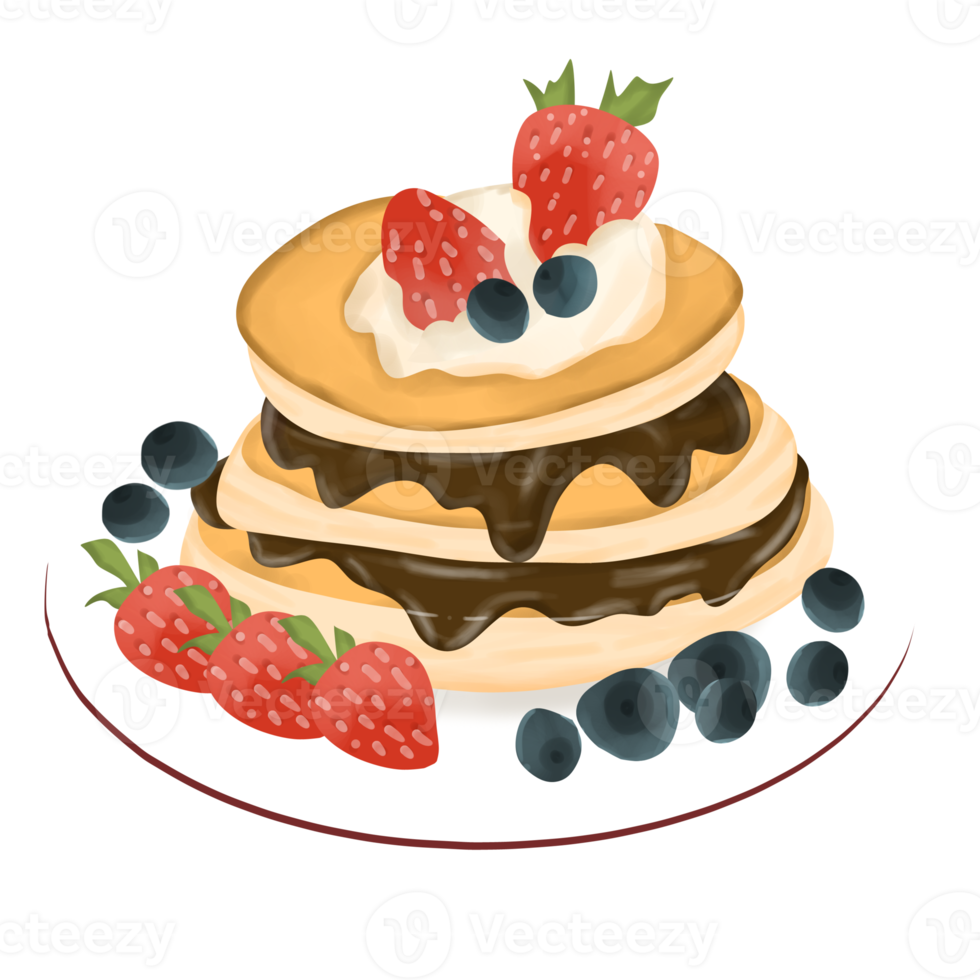 crêpe illustration aquarelle png