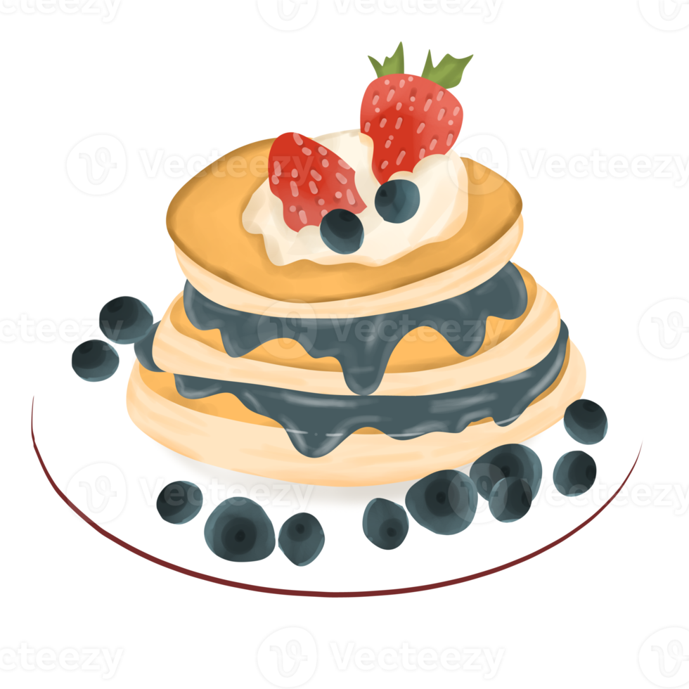 Pancake Illustration Watercolor png