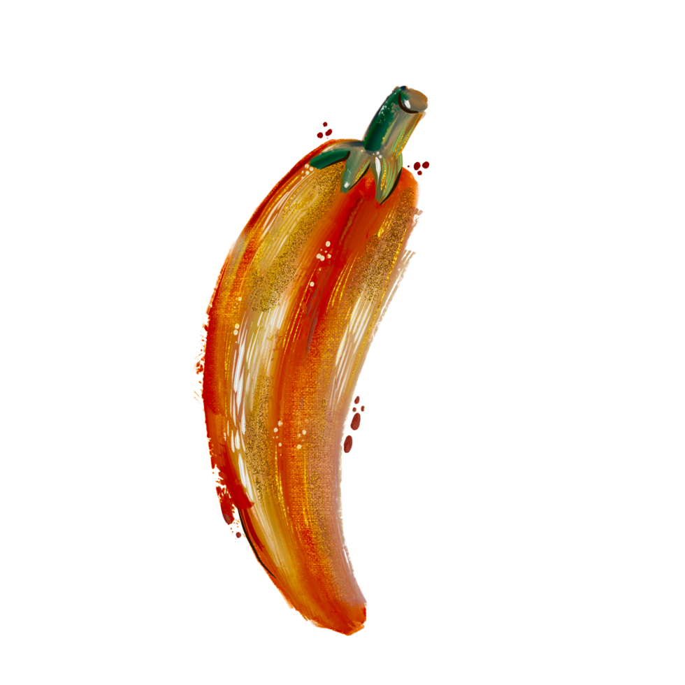 Pepper chilli looks like oil painting png