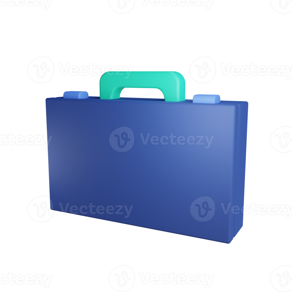 3d briefcase object with transparent background png