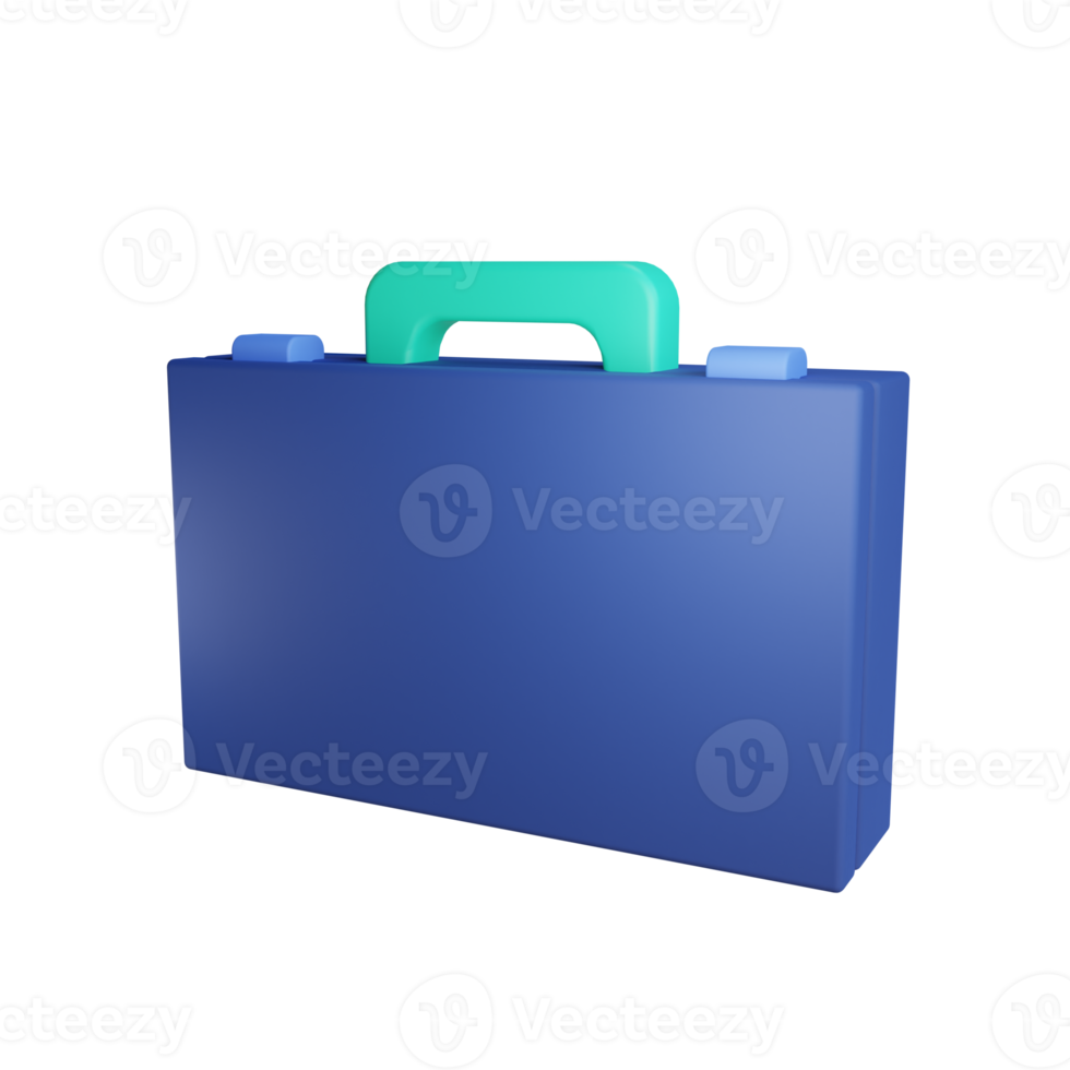 3d briefcase object with transparent background png