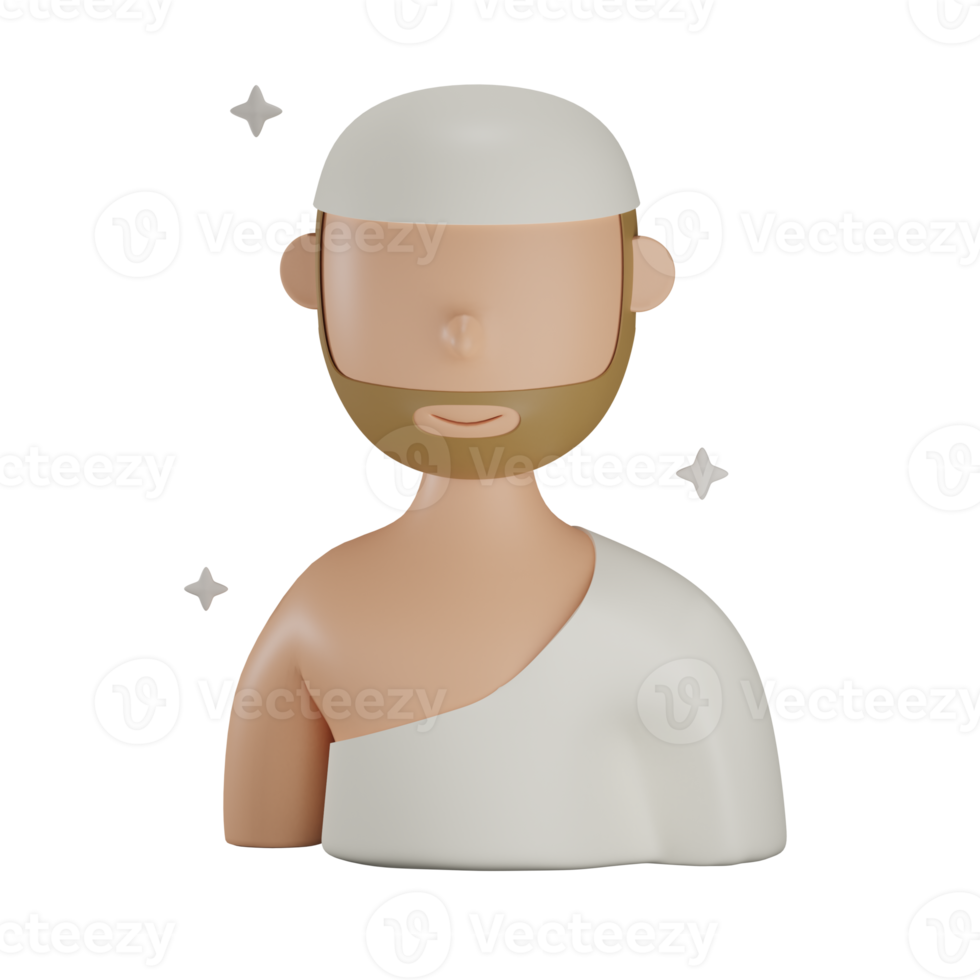 3D hajj man illustration with transparent background png