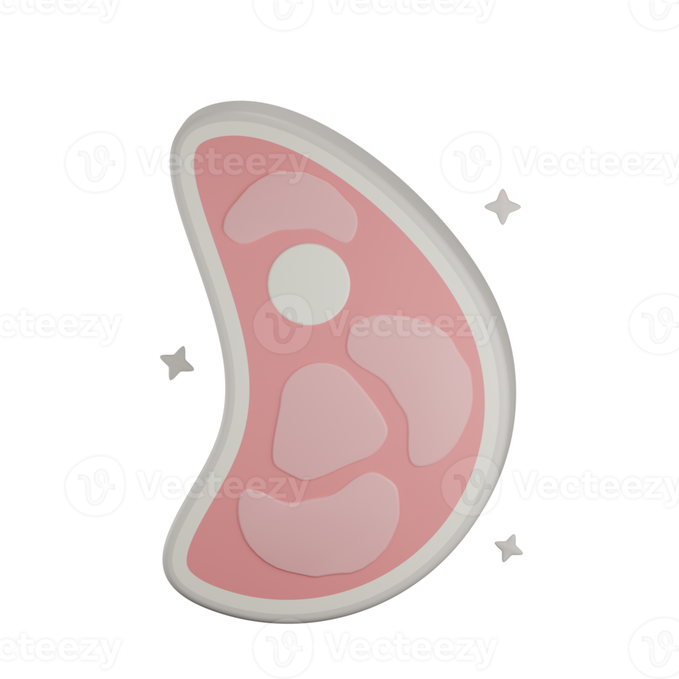 ilustração de carne 3D com fundo transparente png