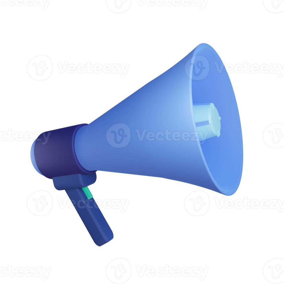 3d megaphone object with transparent background png