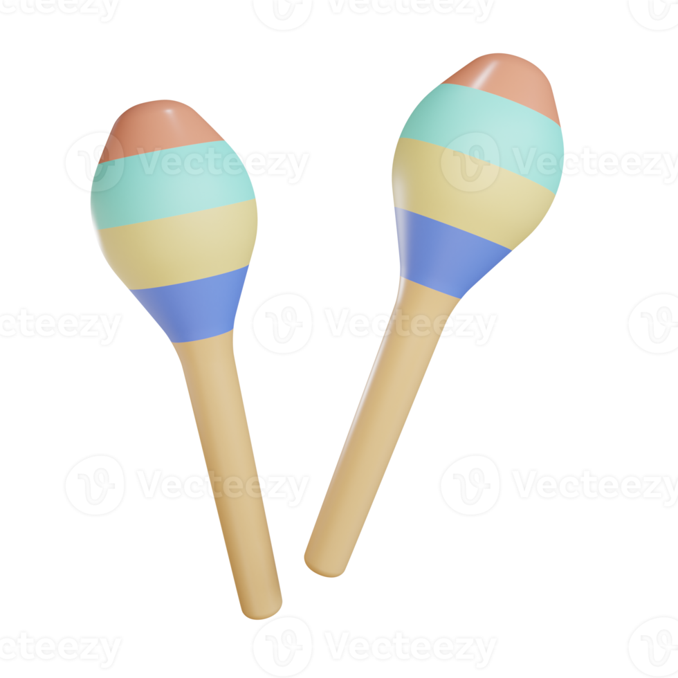 3d maraca object with transparent background png