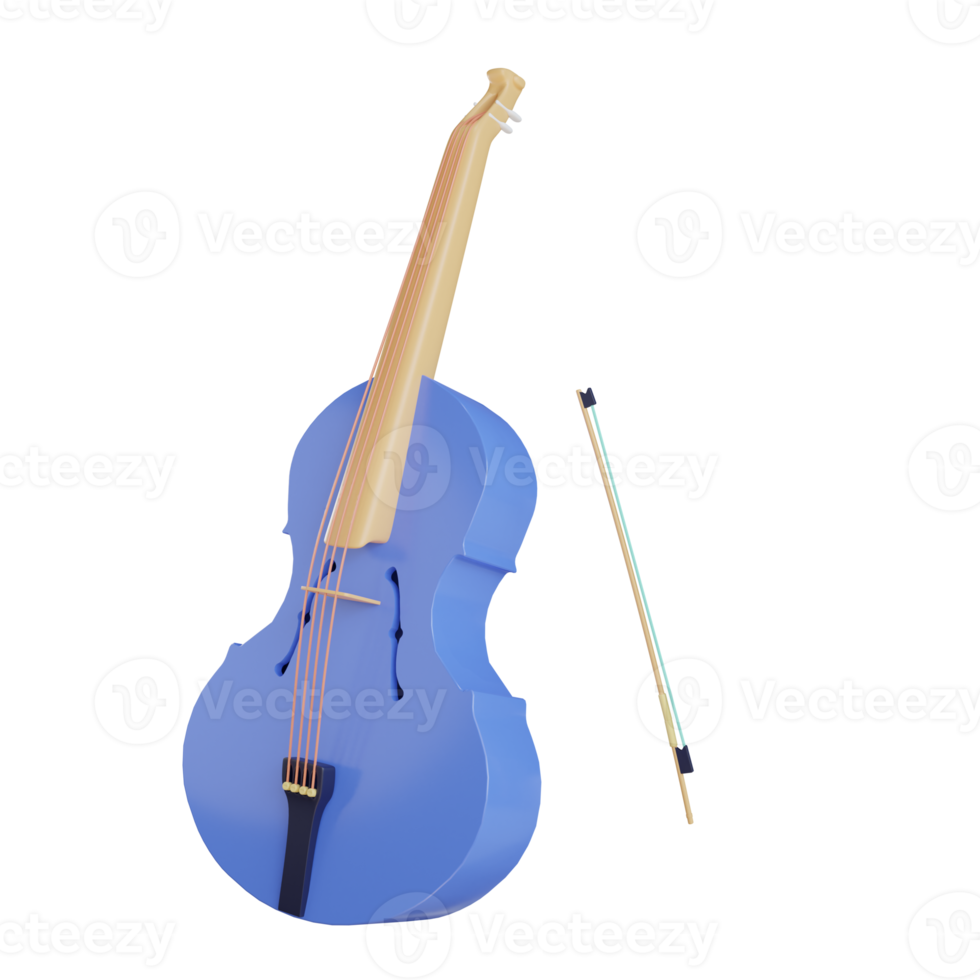 3d double bass object with transparent background png