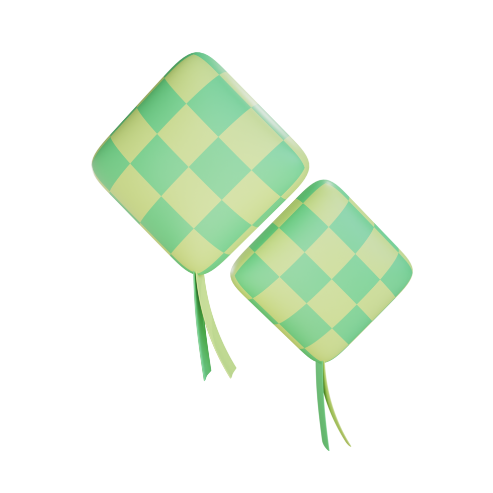 3D ramadan ketupat objekt med transparent bakgrund png