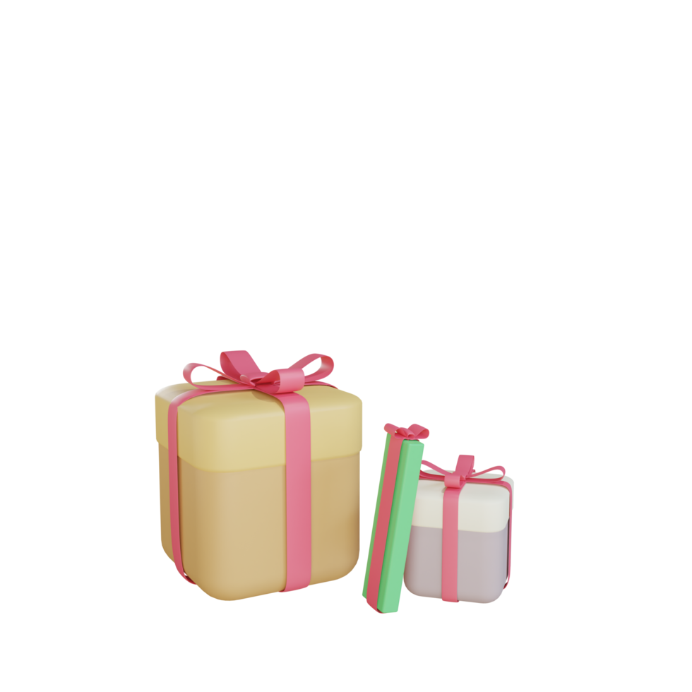 3d gift object with transparent background png