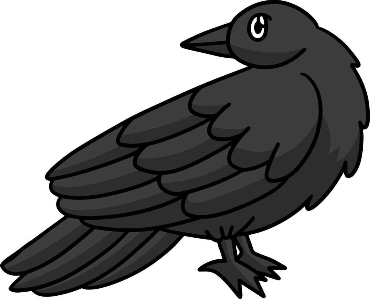 Crow Halloween Cartoon Colored Clipart vector