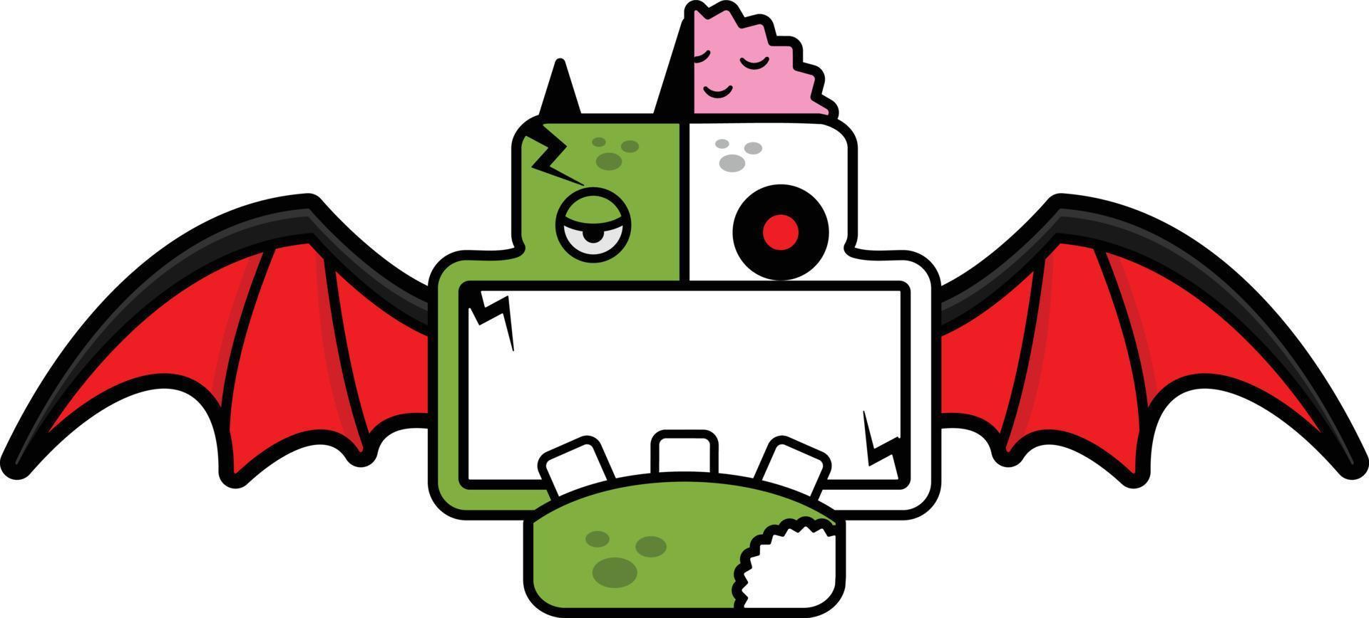 cartoon character costume vector illustration zombie bone bat board mascot