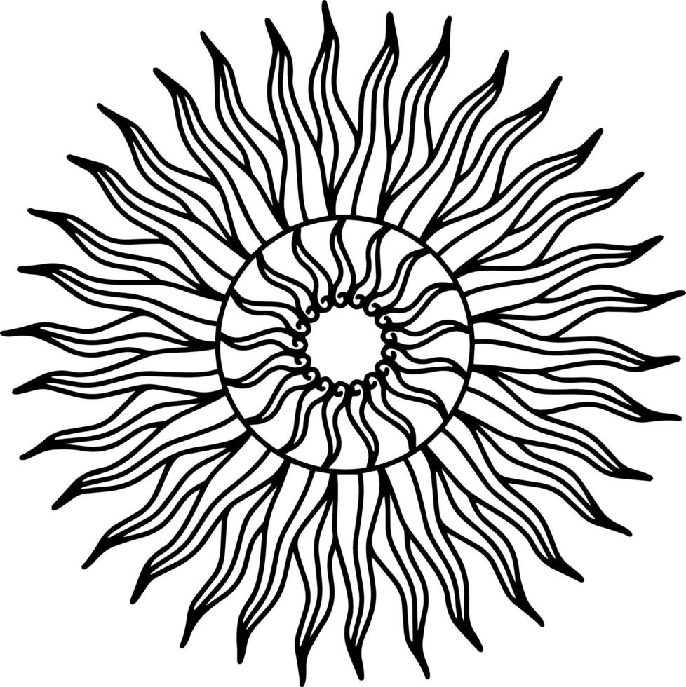 Design Vector Sign Sun Rays Outline