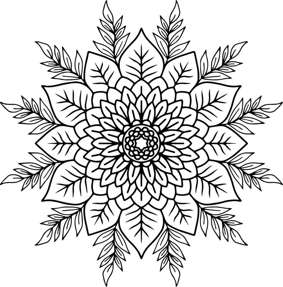 Design Vector Element Flower Outline